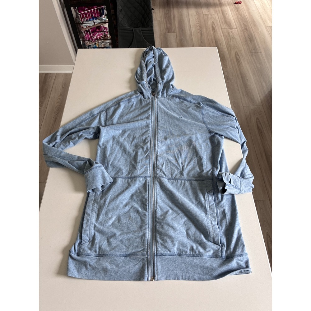 Coolibar Lumaleo Zip Up Hoodie Womens Medium Blue UPF 50+ Sun Protection 10445